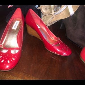 Red Steve Madden wedges